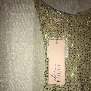 Oh Polly Gold Sparkly Dress